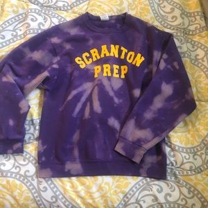 Custom bleached Scranton Prep crew